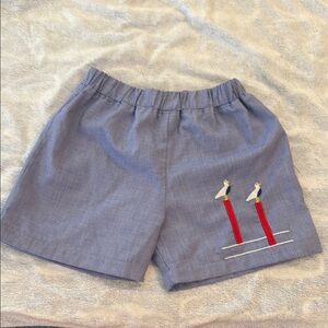 4T The Beaufort Bonnet Company Blue Shorts with Red Embroidery